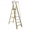 ESCALERA FIBRA DE VIDRIO TIJERA PLATAFORMA 7 PELDAOS