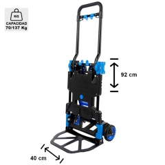 CARRETILLA DE MANO 2 en 1 CONVERTIBLE CON PLACA DE ALUMINIO 70/137KG