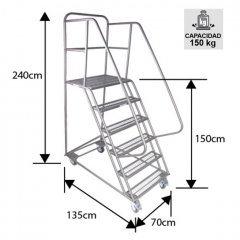 ESCALERA TIPO AVION ACERO 1.5 MT