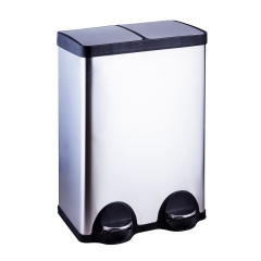 BASURERO ACERO INOX DUO 30 LTS x2