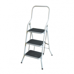 TABURETE SALCOM 3 PELDAÑOS ACERO BLANCO