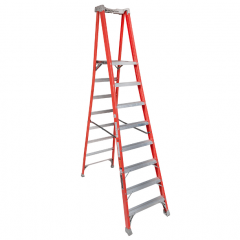 ESCALERA FIBRA VIDRIO TIJERA PLATAFORMA 8 PELDAÑOS LOUISVILLE