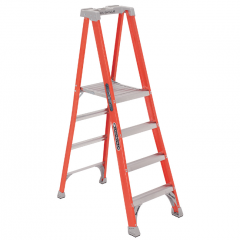 ESCALERA FIBRA DE VIDRIO TIJERA PLATAFORMA 4 PELDAÑOS 225KG